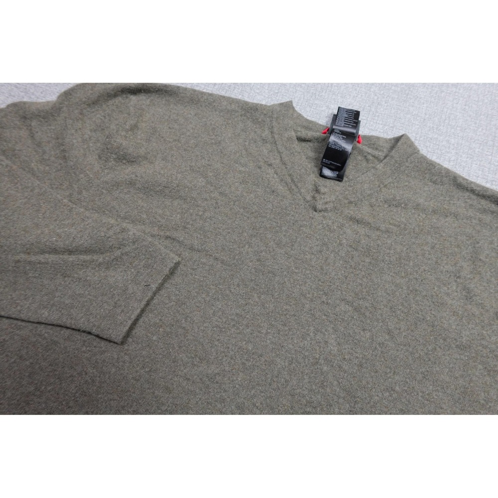 The North Face Sweater Mens 2XL Green Wool Blend V Neck Pullover Soft Warm